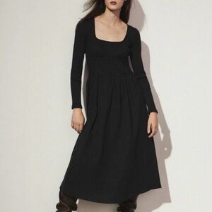 Zara Black Long Sleeve Midi Dress